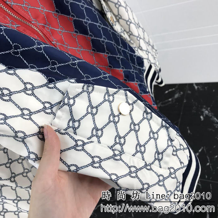 GUCCI古馳 18新款棒球領 全身雙G拼色logo 外套 男女同款 ydi1548